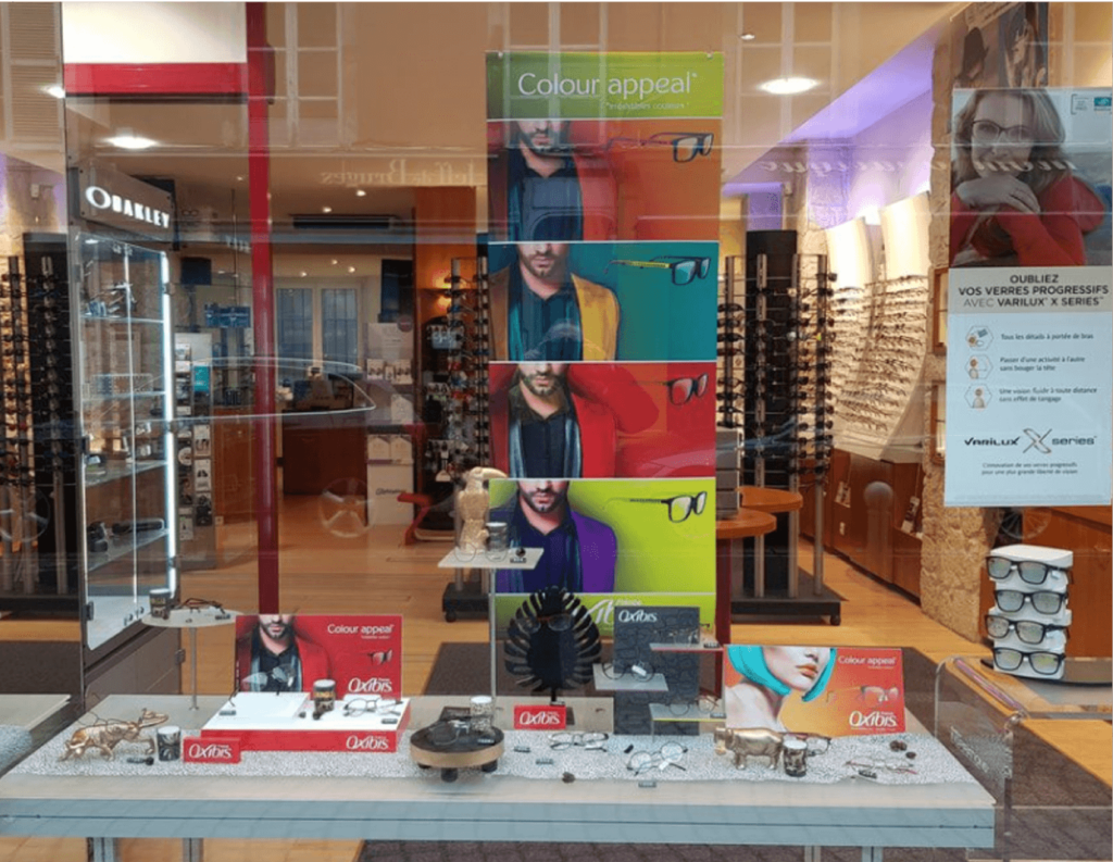 décoration de vitrines chez opticien